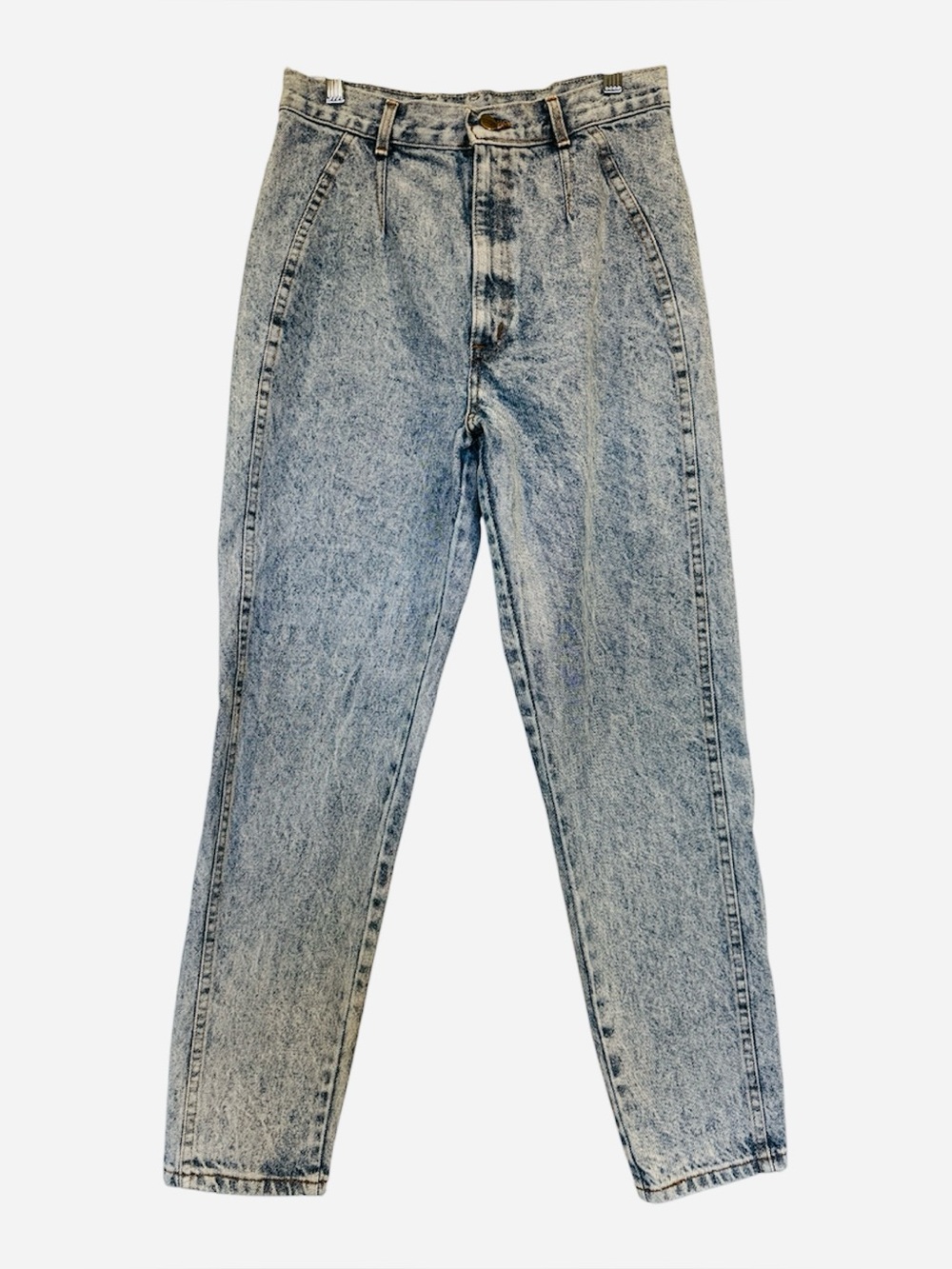 Vintage Chic High-Waist Acid Wash Mom Jeans -